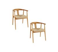 Atmosphera - Lot de 2 fauteuils à dîner en bois YAMATO - Marron - Yamato Marron