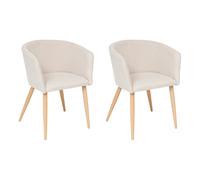 Lot de 2 Fauteuils à Dîner "Marlo" 76cm Beige