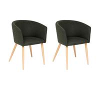 Lot de 2 Fauteuils à Dîner "Marlo" 76cm Vert Cèdre