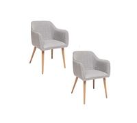 Atmosphera - Lot de 2 fauteuils à dîner VISOCA - Gris - VISOCA G