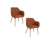 Atmosphera - Lot de 2 fauteuils à dîner VISOCA - Marron