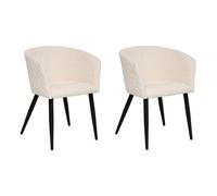 Lot de 2 Fauteuils Chenille "Marlo" 76cm Beige