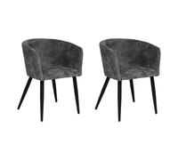 Lot de 2 Fauteuils Chenille "Marlo" 76cm Gris