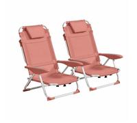 Lot de 2 fauteuils clic clac des plages en polyester papaye Clic Clac des plages - Oviala