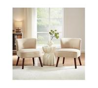 Lot de 2 fauteuils Cocktail - Sicaan - JOFI - Tissu Bouclette - L.56 x P.67 x H.70 cm - Beige