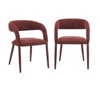 Lot de 2 fauteuils contemporain tissu bordeaux - Alessia