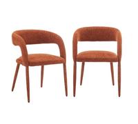 Lot de 2 fauteuils contemporain tissu terracotta - Alessia