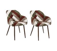 Lot De 2 Fauteuils - Home Deco Factory - Scott - Patchwork - Côtelé - Multicolore