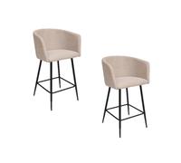 Lot De 2 Fauteuils De Bar En Velours Marlo - Beige Beige