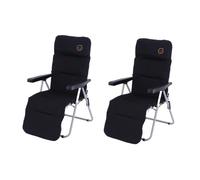Lot de 2 fauteuils de camping relax pliables - O'camp - Multipositions - 62 x 92 x 105 cm