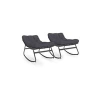 IDMarket Ensemble de meubles de jardin Arona – Noir / Gris