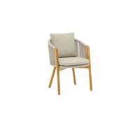Lot de 2 Fauteuils de jardin aluminium piétement en Teck - Even
