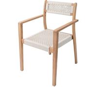 Lot de 2 fauteuils de jardin - ARAWA - Bois d'Acacia FSC - Empilable - Cordage tressé - 57 x 59 x 85 cm