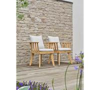Lot de 2 fauteuils de jardin avec coussins - marron