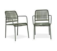 Lot de 2 fauteuils de jardin - CITY GARDEN - MARCEAU-FT - Empilable - Olive