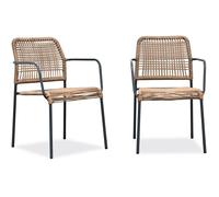 Lot de 2 fauteuils de jardin - CITY GARDEN - Marceau-FT - Empilables - Anthracite