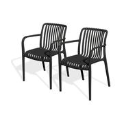 Lot de 2 fauteuils de jardin empilables en polypropylène
