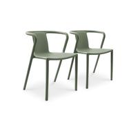 Lot de 2 fauteuils de jardin empilables en polypropylène