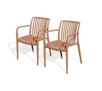 Lot de 2 fauteuils de jardin empilables en polypropylène