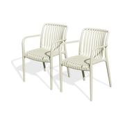 Lot de 2 fauteuils de jardin empilables en polypropylène