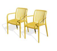 Lot De 2 Fauteuils De Jardin Empilables En Polypropylène