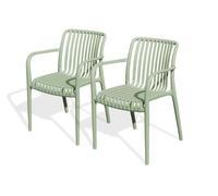 Lot De 2 Fauteuils De Jardin Empilables En Polypropylène