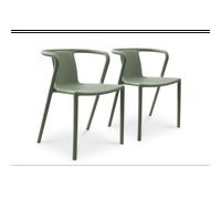 Green City - Lot de 2 fauteuils de jardin DIEGO-FT - Olive - Empilables