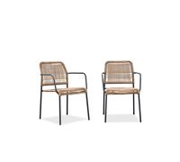 Lot de 2 fauteuils de jardin en corde et acier