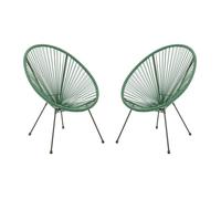 Lot de 2 fauteuils de jardin en fils de résine tressés - Kaki - ALIOS III de MYLIA