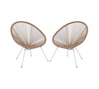 Lot de 2 fauteuils de jardin en fils de résine tressés - Naturel clair - ALIOS III de MYLIA