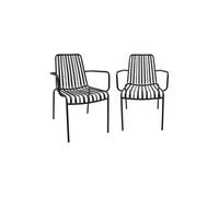 sweeek Lot de 2 fauteuils de jardin FLORIDA anthracite empilable en acier L 59 x P 535 x H 78 cm Anthracite
