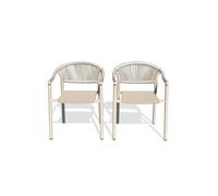 Lot de 2 fauteuils de jardin - grège