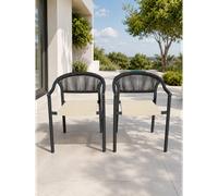 Lot de 2 fauteuils de jardin - gris anthracite