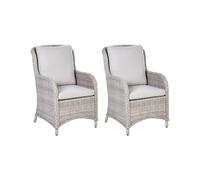 Lot de 2 fauteuils de jardin en rotin beige CASCAIS