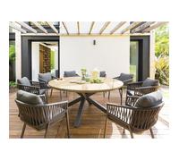 Lot de 2 fauteuils de jardin ""Oriengo"" anthracite & graphite en aluminium et mailles tressées - Hespéride