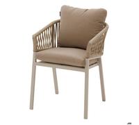Lot de 2 fauteuils de jardin ""Oriengo"" beige & argile aluminium mailles tressées et polyester - Hespéride