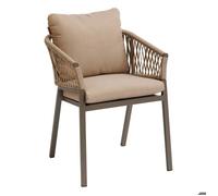 Hespéride - Lot de 2 Fauteuils de Jardin Oriengo Miel et Praline Anti-Rouille Tissu Déperlant Coussins Déhoussables Mobilier pour Terrasse Balcon