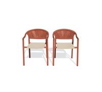 Lot de 2 fauteuils de jardin - - terracotta