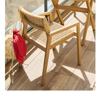 Fauteuil repas empilable Temeira rotin et acacia Hespéride