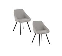 - Lot de 2 fauteuils de table Maxine en tissu - Gris