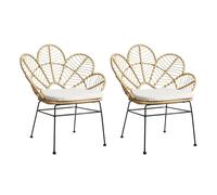 Lot de 2 Fauteuils Design "Honolulu" 91cm Naturel