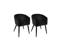 Lot de 2 Fauteuils Design Velours "Marlo" 76cm Noir