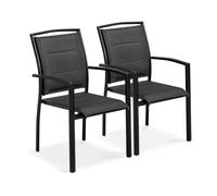 Lot de 2 fauteuils en aluminium noirs - Oviala