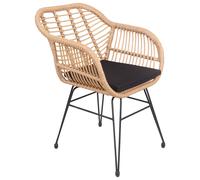 Happy Garden Lot 2 fauteuils Cinta rotin synthétique avec coussins résistant UV et déperlant Marron