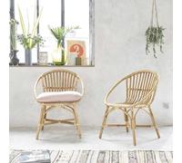 Lot de 2 fauteuils en rotin vintage