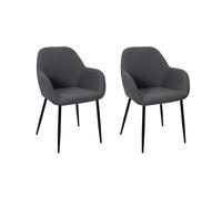 Lot de 2 Chaises Fauteuil "Atome" 85cm Gris