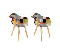 Generique – Lot de 2 fauteuils Home Deco Factory Patchwork multicolore