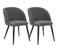 Lot de 2 fauteuils imitation chêne ""Céleste"" en velours côtelé Atmosphéra - Gris