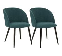 Lot de 2 fauteuils imitation chêne ""Céleste"" en velours côtelé Atmosphéra - Jade