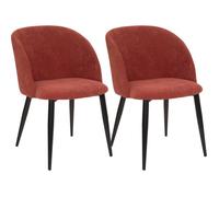 Lot de 2 fauteuils imitation chêne ""Céleste"" en velours côtelé Atmosphéra - Terracotta